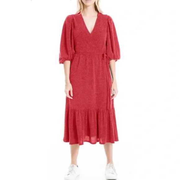 Max Studio Midi Dress- CHARCOAL GRAY - Picture 1 of 3